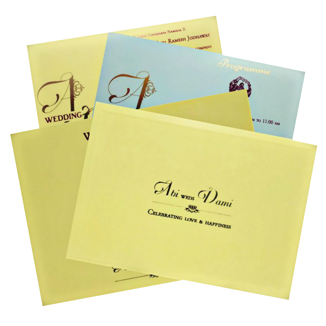Cream Stiff Board Padded Invitation-KNPR3501C