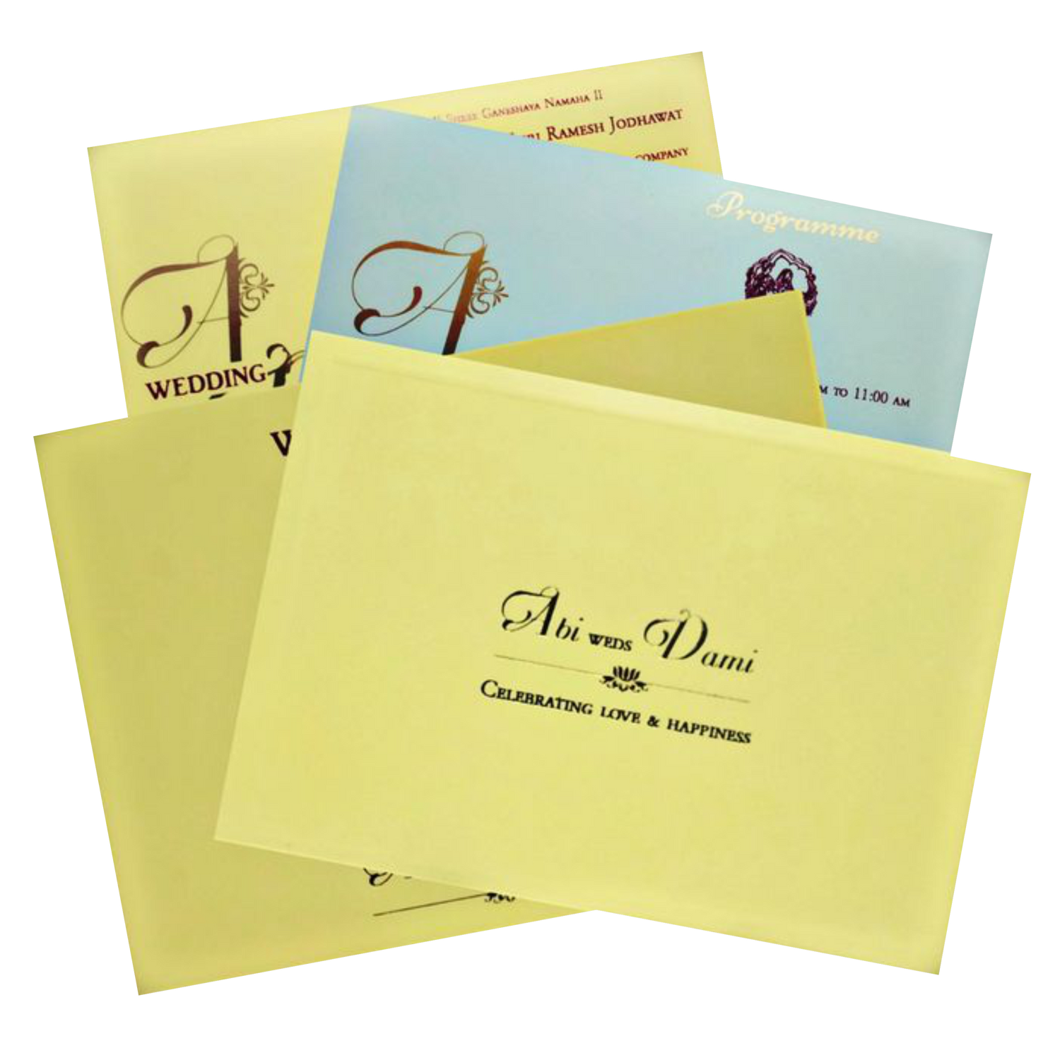 Cream Stiff Board Padded Invitation-KNPR3501C