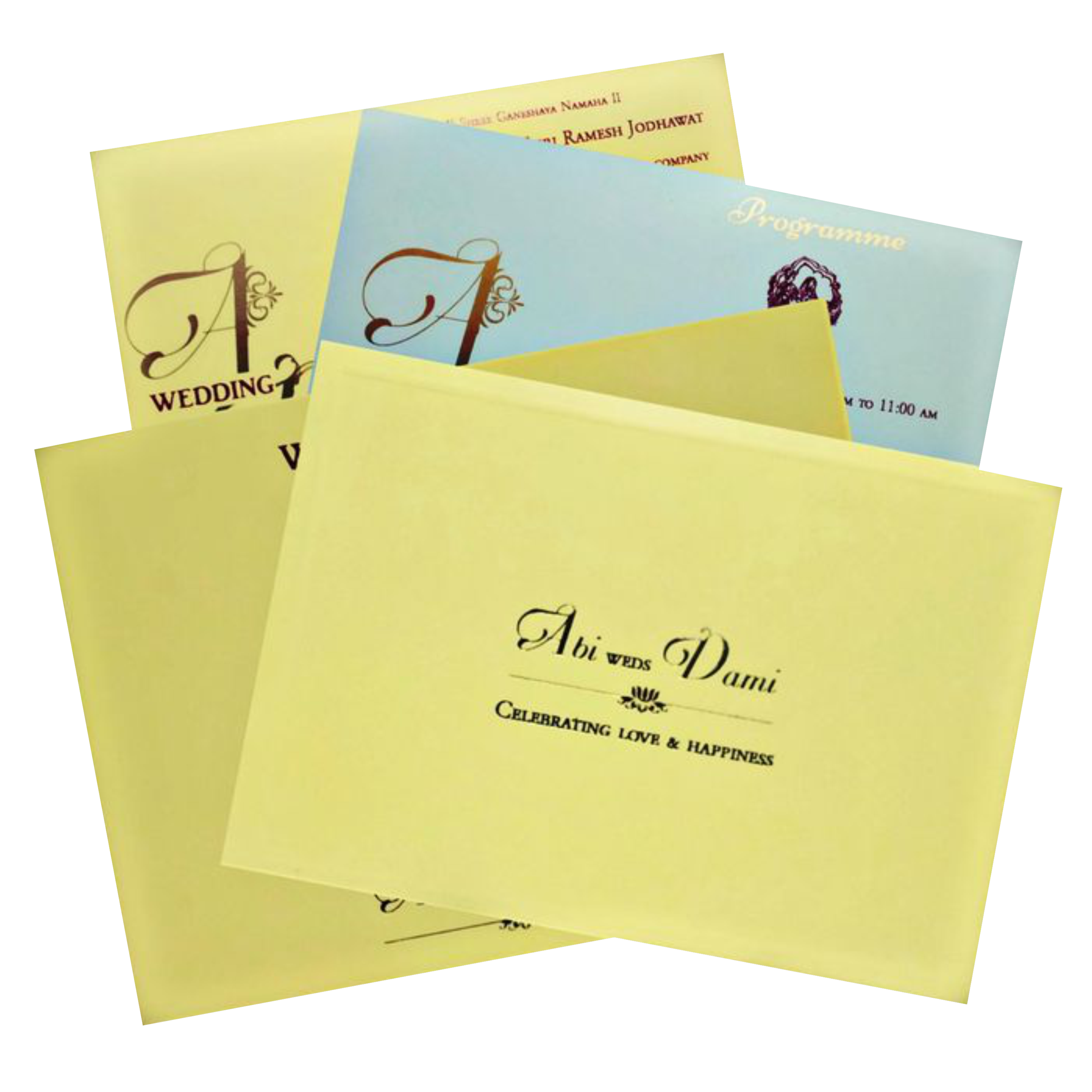 Cream Stiff Board Padded Invitation-KNPR3501C
