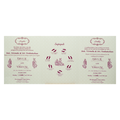 Cream Gold Jali Laser-cut Wedding Card-KNQS8308