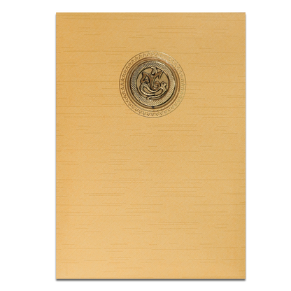 Gold Royal Baraat Elephant Wedding Card-KNKR039GL