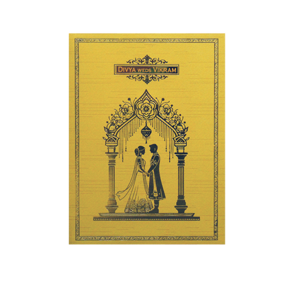 Gold Metallic Wedding Nameplate Invitation Card-King of Cards