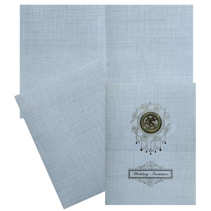 Grey Ganesha Wedding Invitation Card-King of Cards