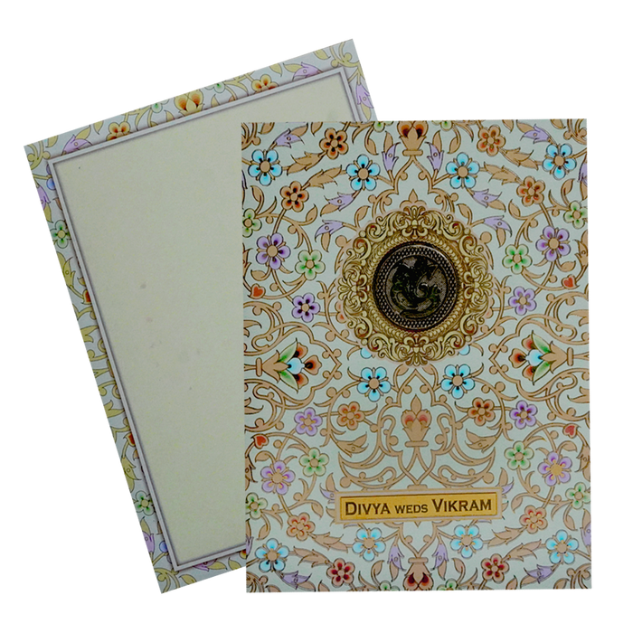 Light Green Gold Foiling Floral Wedding Card-King of Cards