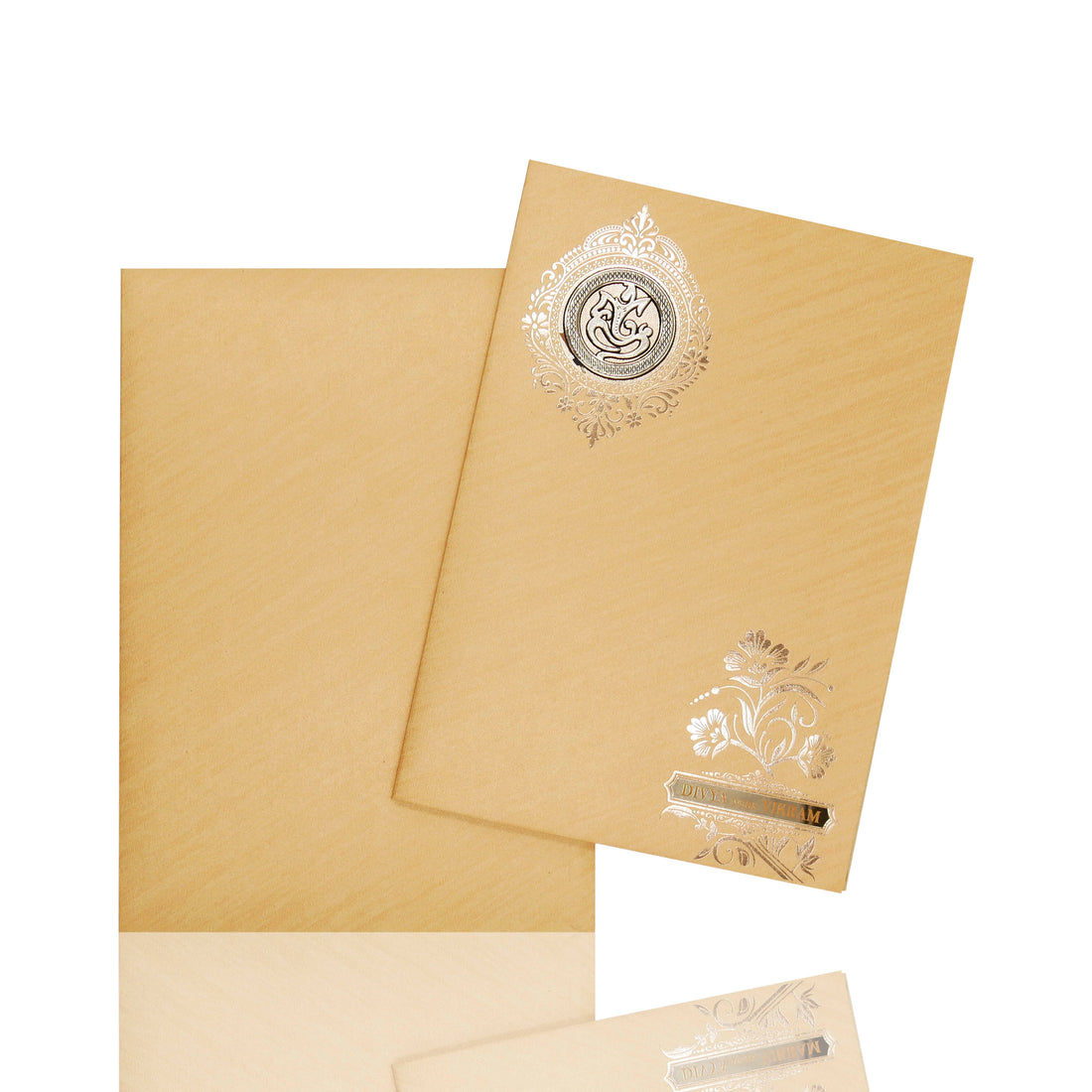 Gold Metallic Floral Designer Invitation Card-KNM2102G