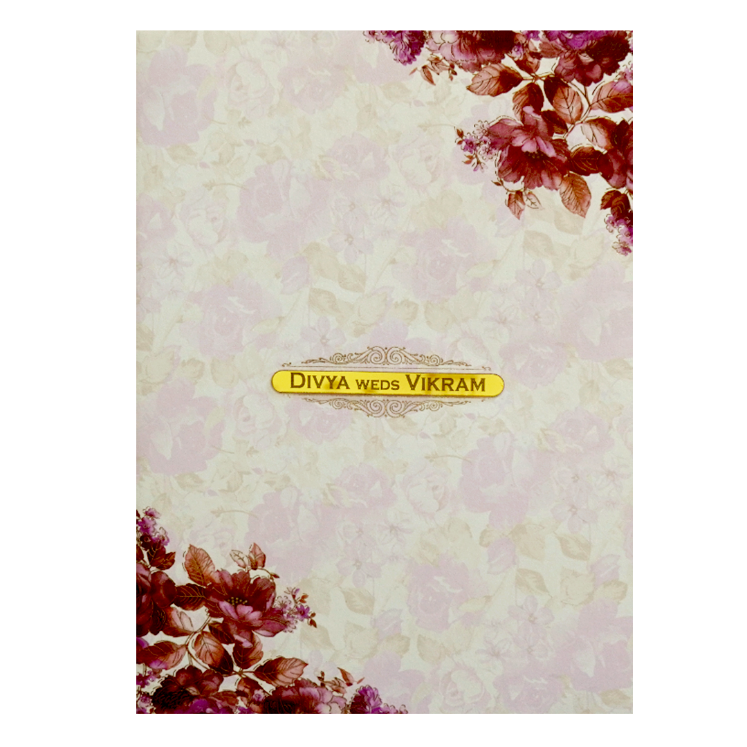 Violet Classic Designer Offset Pastel Print Wedding Invitation-KNKC4043-King of Cards