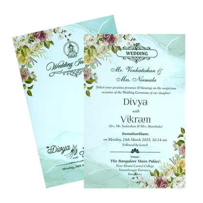 Green Floral Single Card-King of Cards