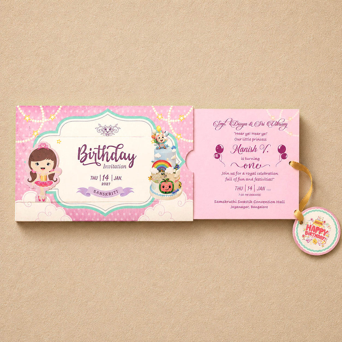 Pink Girl Birthday Card-KNKRL111