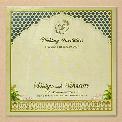 Green Bride Groom Wedding Card - KNKD8114
