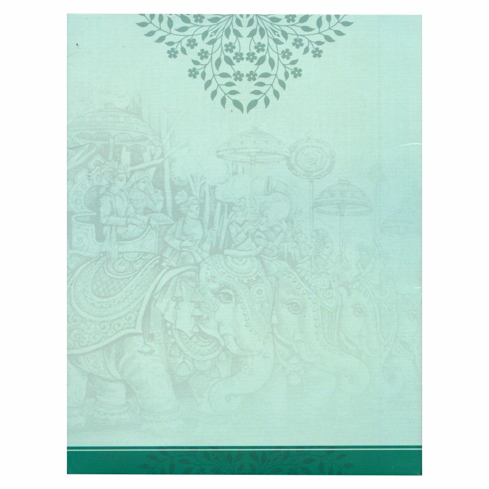 Gorgeous Green Shading With Ganesha Design Padded Wedding Card - KAP49290
