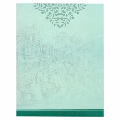 Gorgeous Green Shading With Ganesha Design Padded Wedding Card - KAP49290