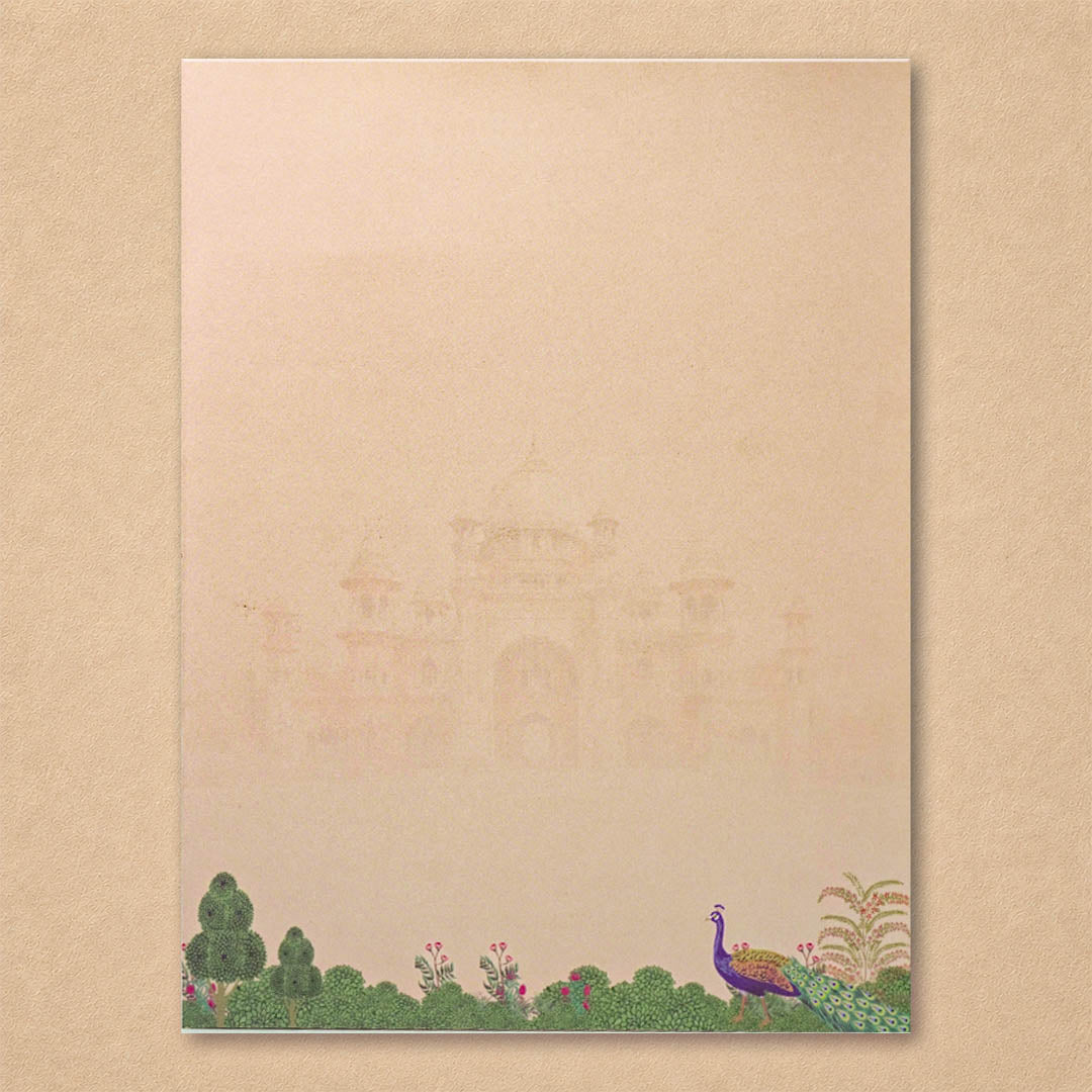 Cream Laser-Cut Bag Style Wedding Card - KNAS3106