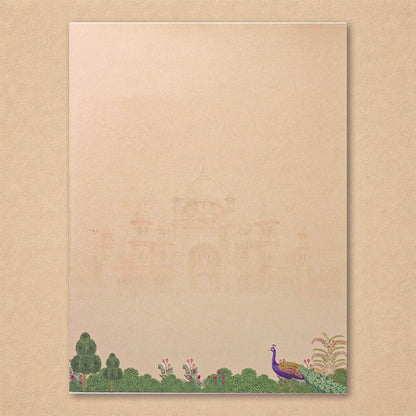 Cream Laser-Cut Bag Style Wedding Card - KNAS3106