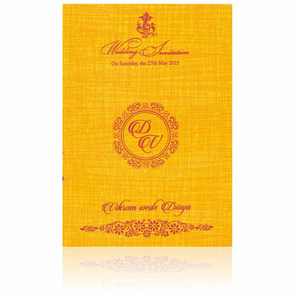 Red Metallic Embossed Ganesha Trunk With Dhol Design-KNCM820R