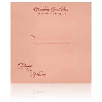 Pink Offset Elephant Gold Foiling Wedding Cards-KND8006P