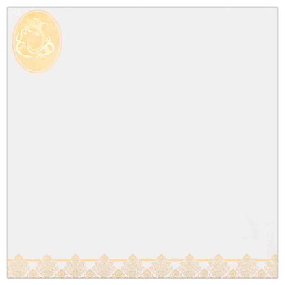 White and Gold Combination Ganesha Wedding Card-KNK1002
