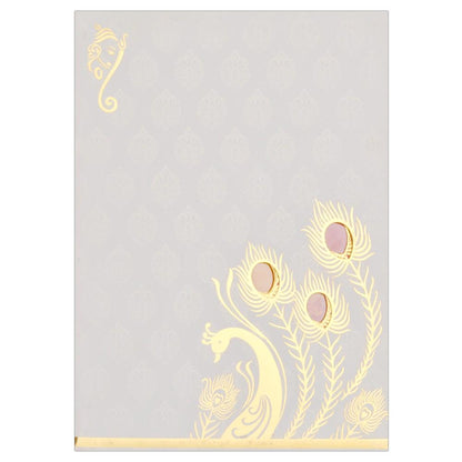 Red Peacock Gold Foiling Invitation