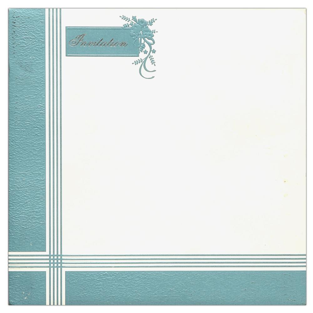 Invitation Card - Elegant White and Pale Blue Wedding Invite-KNK1210