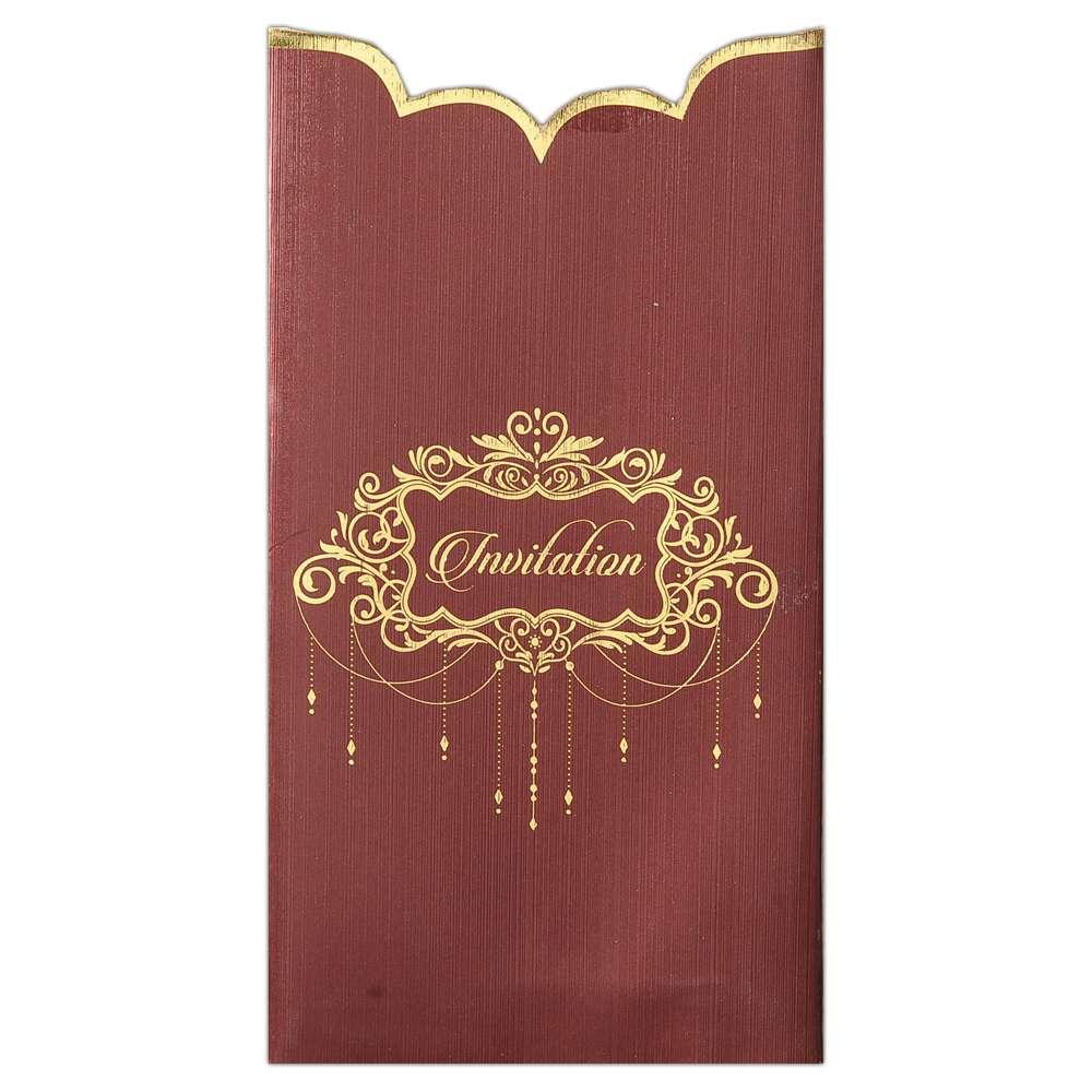 Invitation Card - Brown Designer Wedding Invitation Card-KNK1261