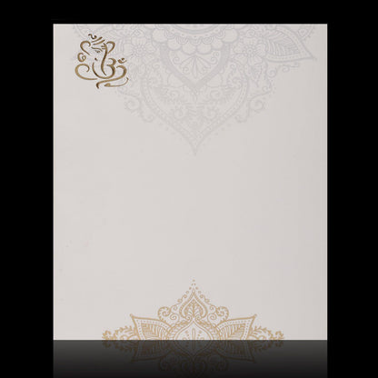 Gold Foiling Ganesha With Floral Theme Wedding Card - KNK1316
