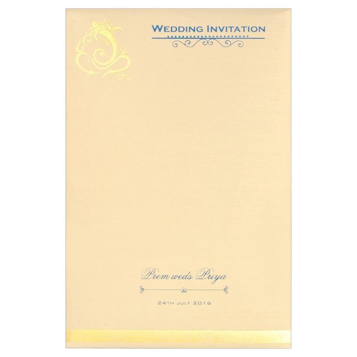 Blue Ganesha Invitation Card-King of Cards