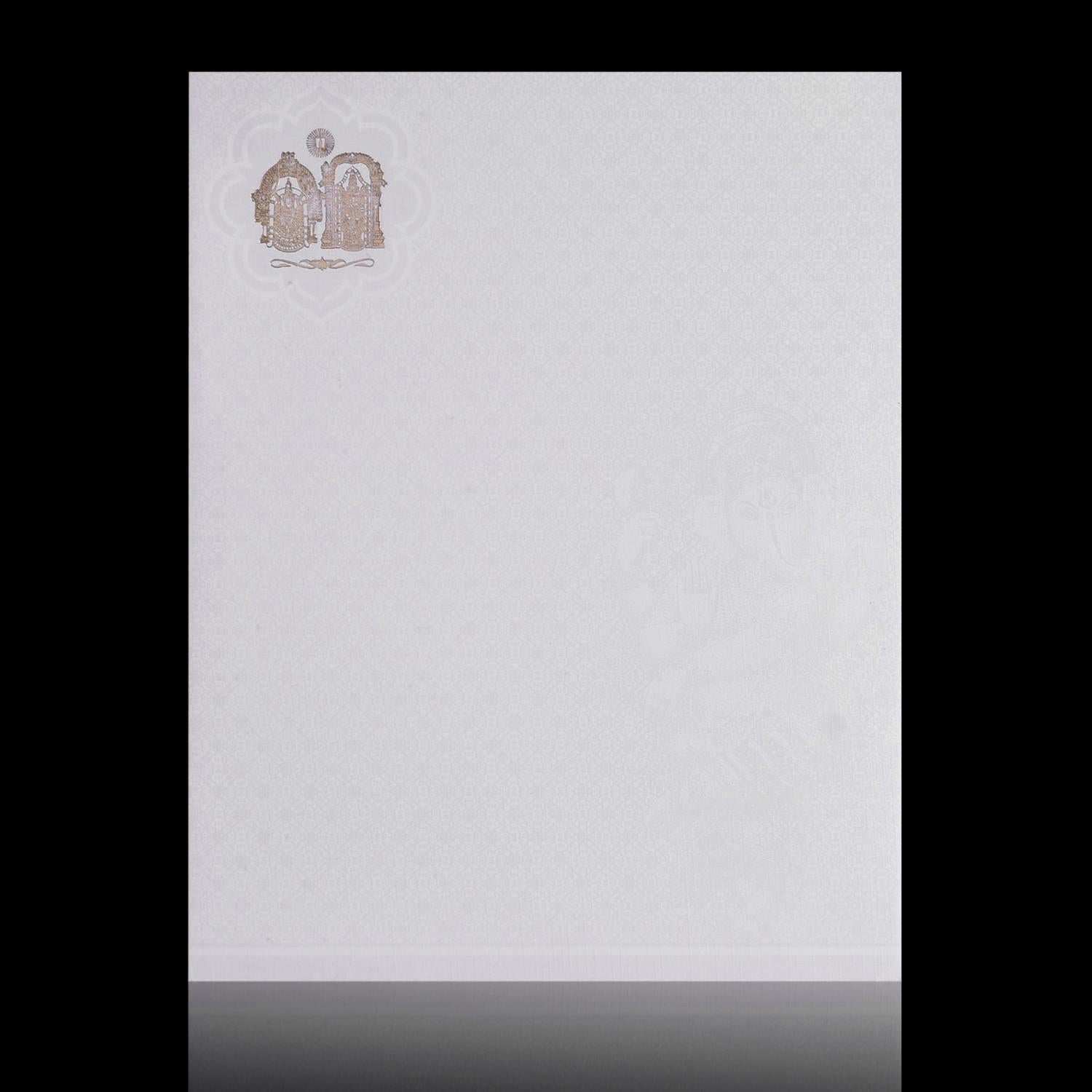 Alluring Floral Theme With Ganesha Design Wedding Card - KNK1422