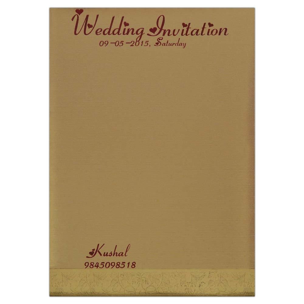 Invitation Card - Eye Catching &amp; Appealing Metallic Brown Invitation Card-KNK1619
