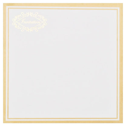 Gold Floral Wedding Invitation Card-KNK1652