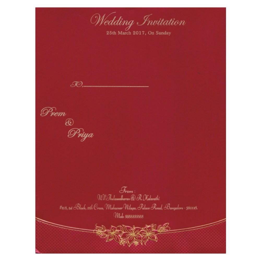 Classic Red Ganesha Wedding Invitation Card - KNK1776