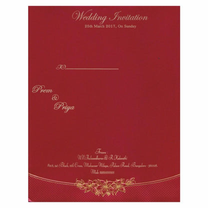 Classic Red Ganesha Wedding Invitation Card - KNK1776