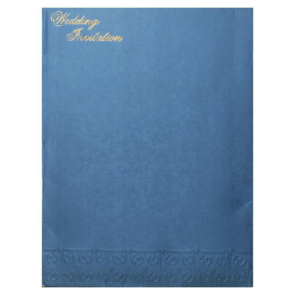 Blue Embossed Invitation Card