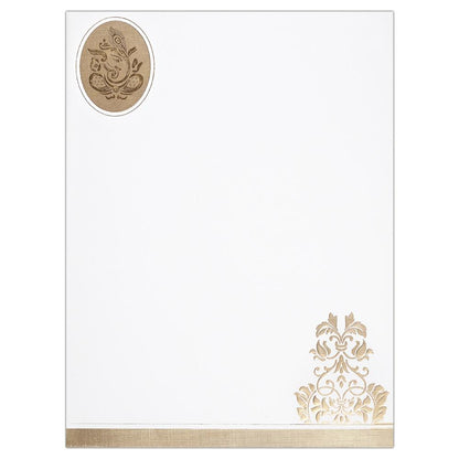 Invitation Card - The Pure Divinity Hindu Ganesha Card in White-KNK1961