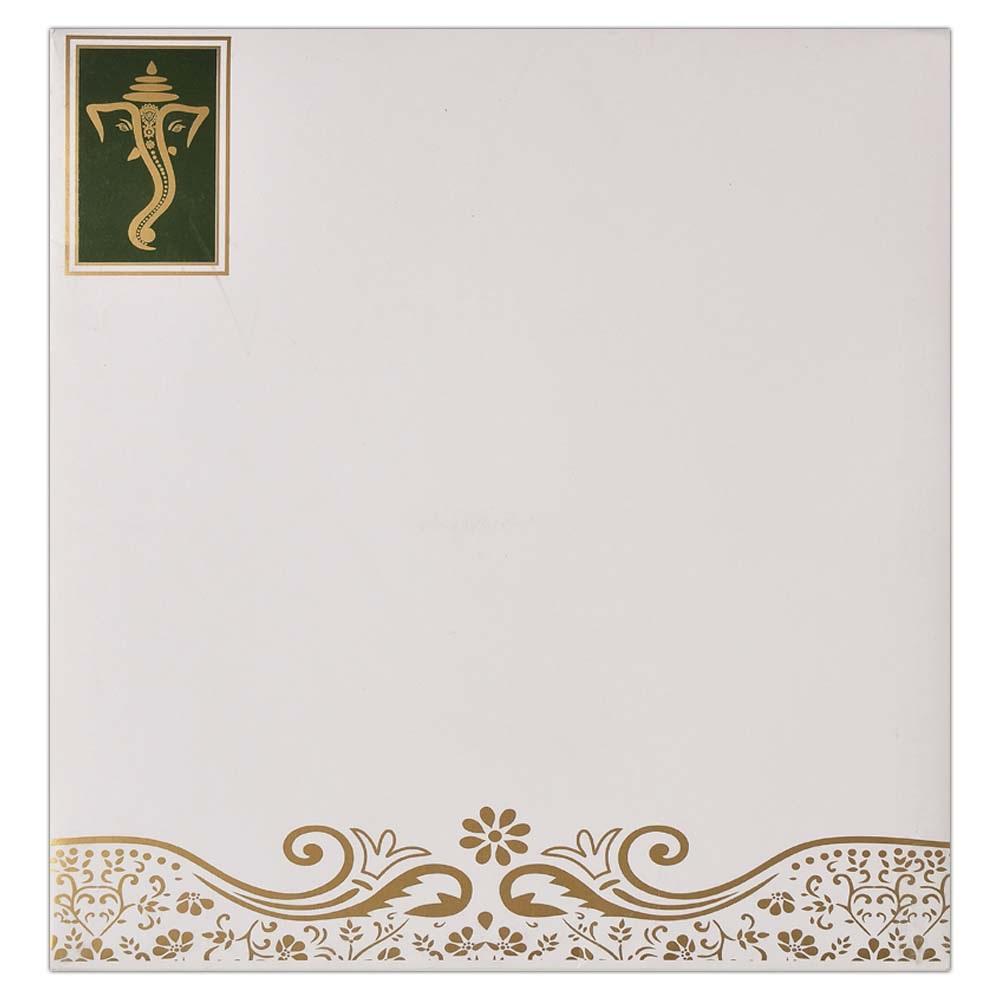 Attractive Invitation Card with Ganesh on Green and White background-KNK2003