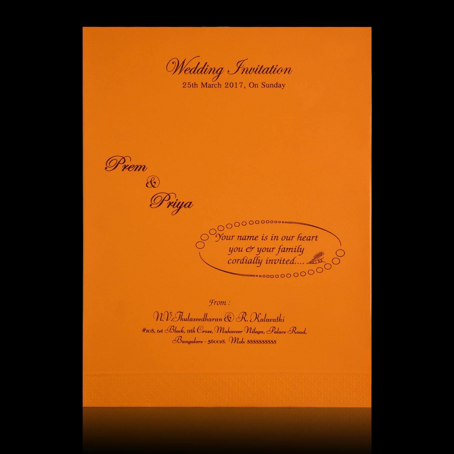 Classic Yellow Shading With Ganesha Theme Wedding Card - KNK2036