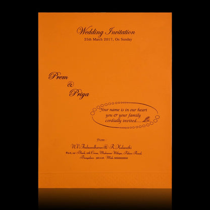 Classic Yellow Shading With Ganesha Theme Wedding Card - KNK2036