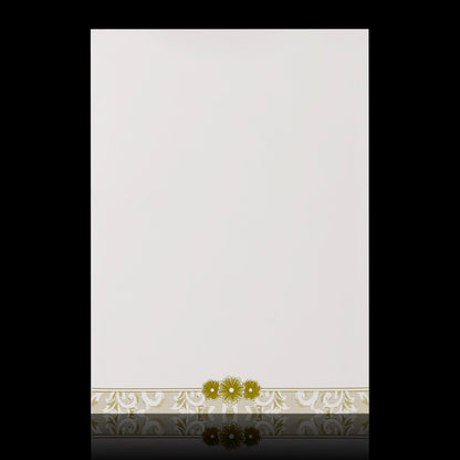 Green Shading Flowers With White Shading Wedding Card - KNK2063