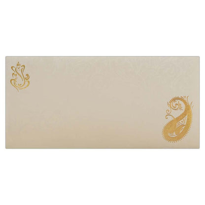 Classy Gold Floral and Ganesha Wedding Invitation Card-KNK2142