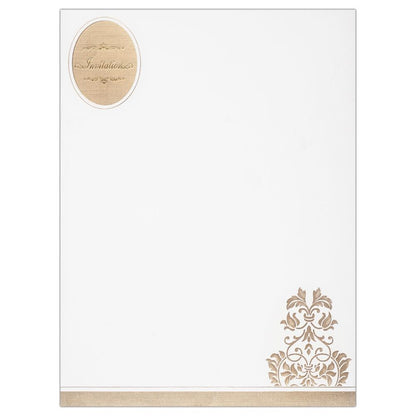 Invitation Card - A Modern Christian Wedding invitation in White and Beige-KNK2202