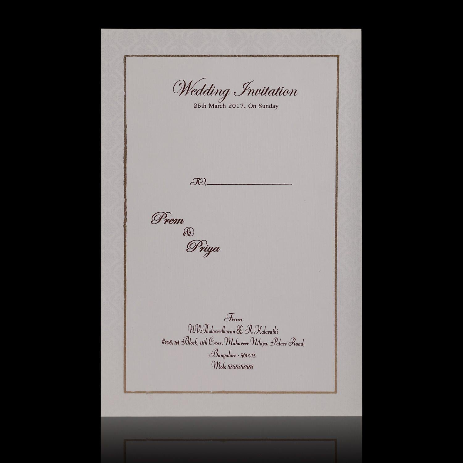 Fabulous Maroon Shading With Bloom Subject Wedding Card - KNK2258