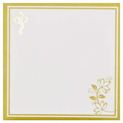 Indian Ganesha  With Green Shaded Wedding Card-KNK2267
