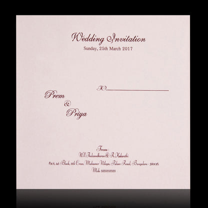Charming Cream Shading Padded Wedding Card - KNK2298