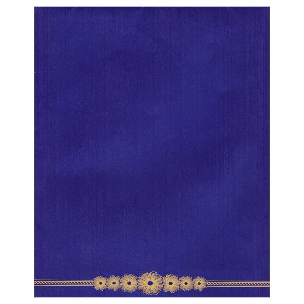 Blue Gold Ganesha Floral Wedding Card-KNK2548