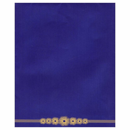 Blue Gold Ganesha Floral Wedding Card-KNK2548