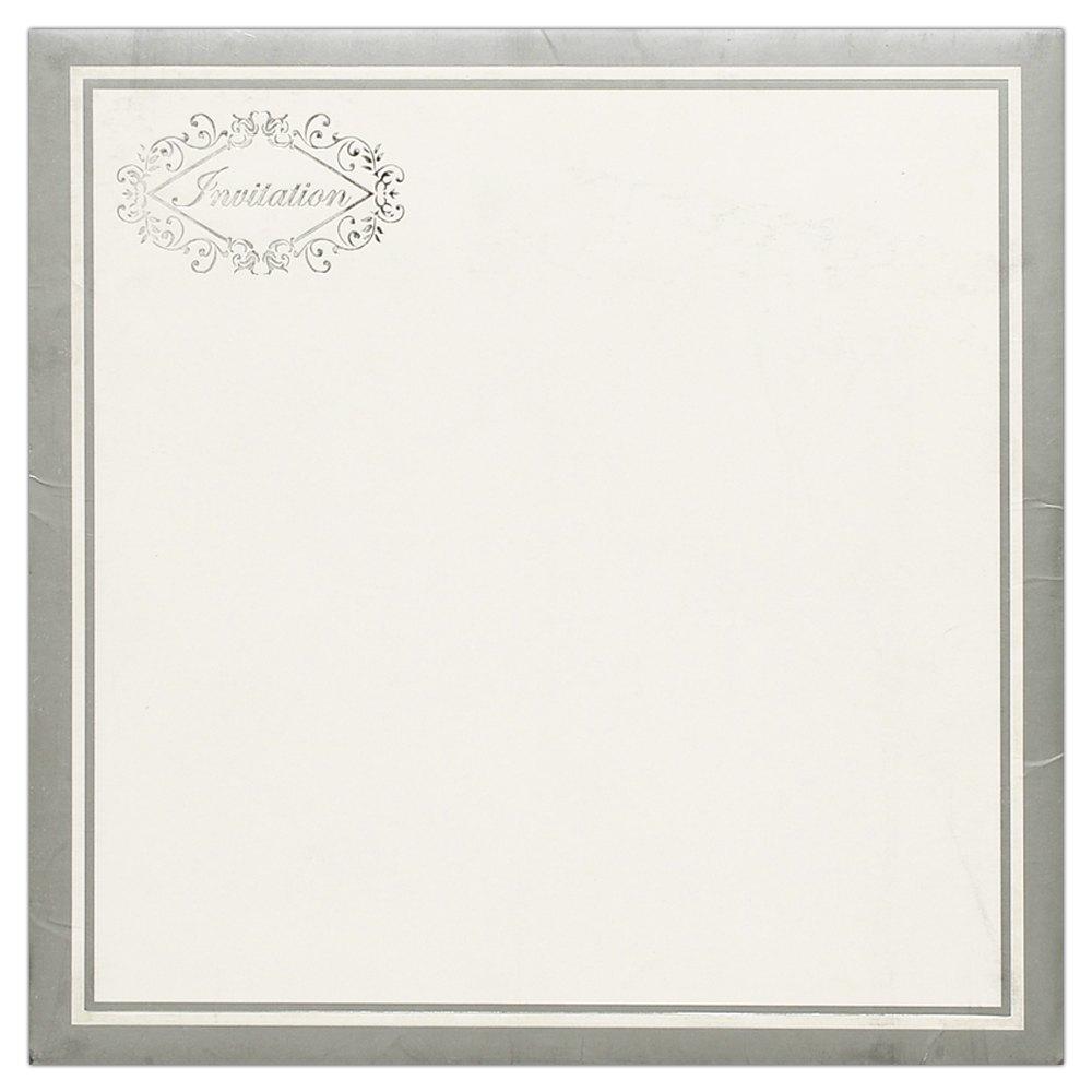Invitation Card - Stunning Grey and White Wedding Card-KNK2698