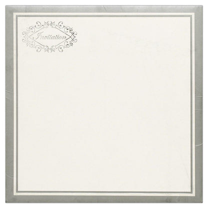 Invitation Card - Stunning Grey and White Wedding Card-KNK2698