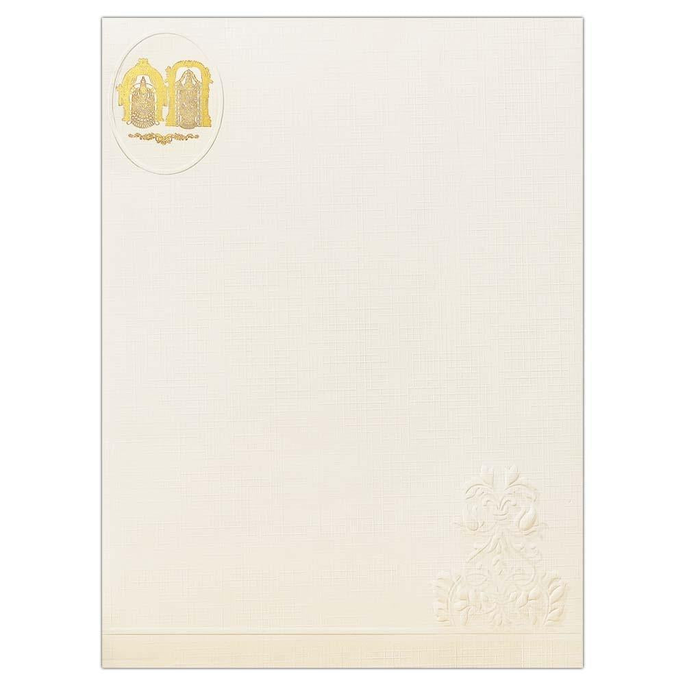 Pristine White Shading With Balaji Padhmavathi Wedding Card - KNK2700