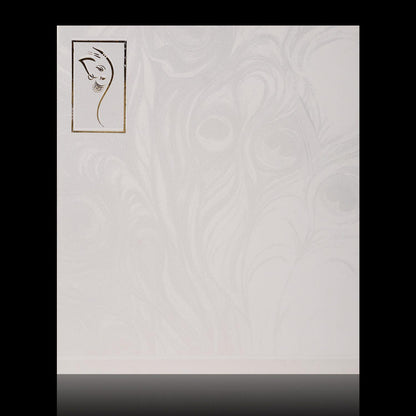 Gold Foiling Ganesha With Peacock Theme Wedding Card - KNK2778