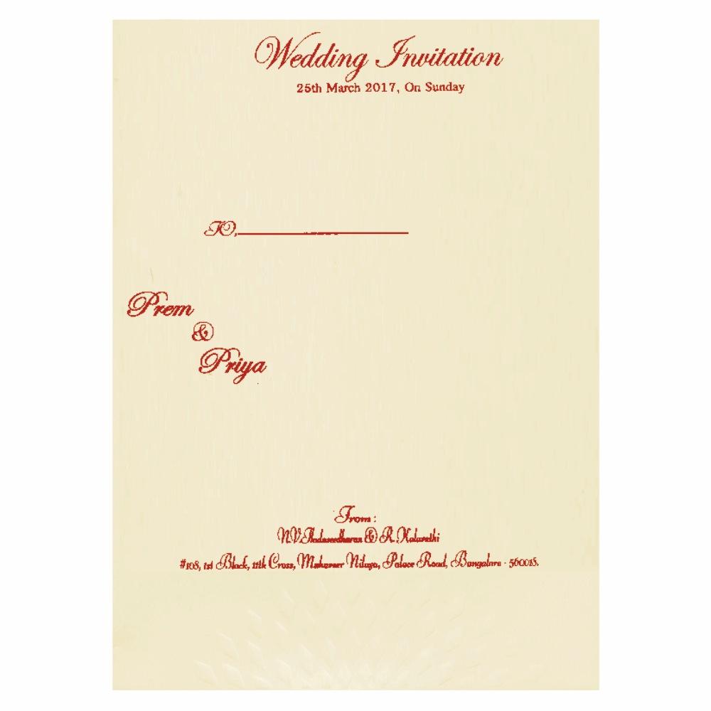 Classic Cream Shading with Ganesha Wedding Card - KNK3015