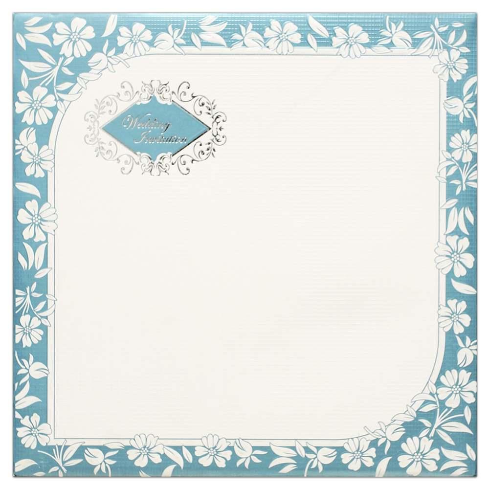 Invitation Card - Spellbinding Blue-Silver Silky Wedding Invitation Card-KNK3059