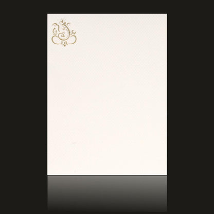 Gorgeous White Colour Ganesha With Laser Cut Wedding Card - KNK30700